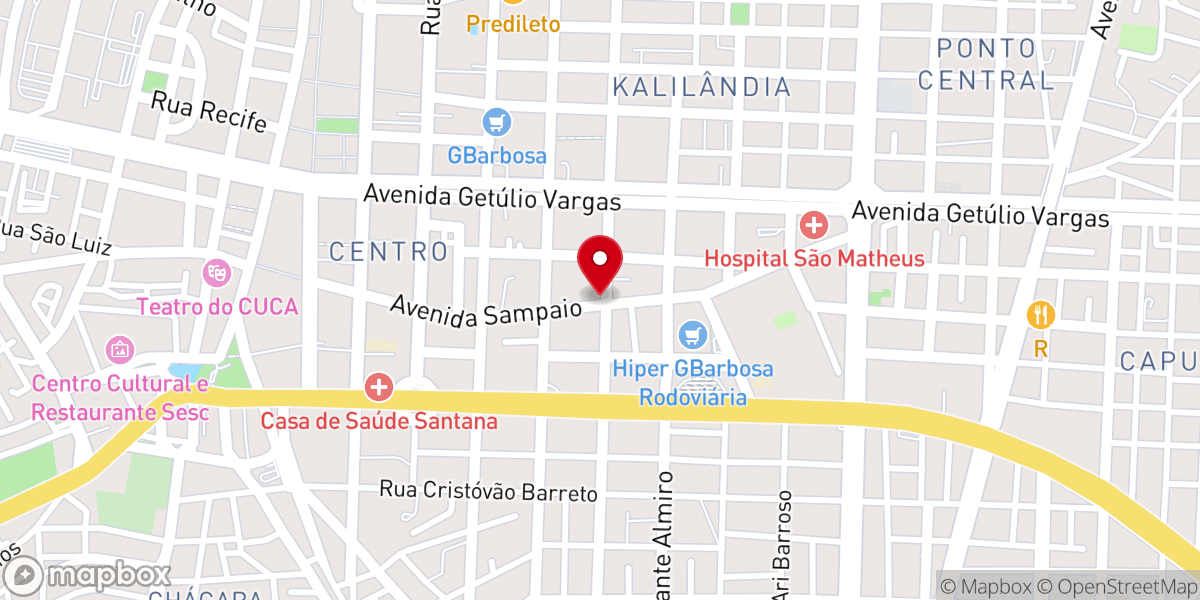 Map showing location of 1° Igreja Batista Fundamentalista