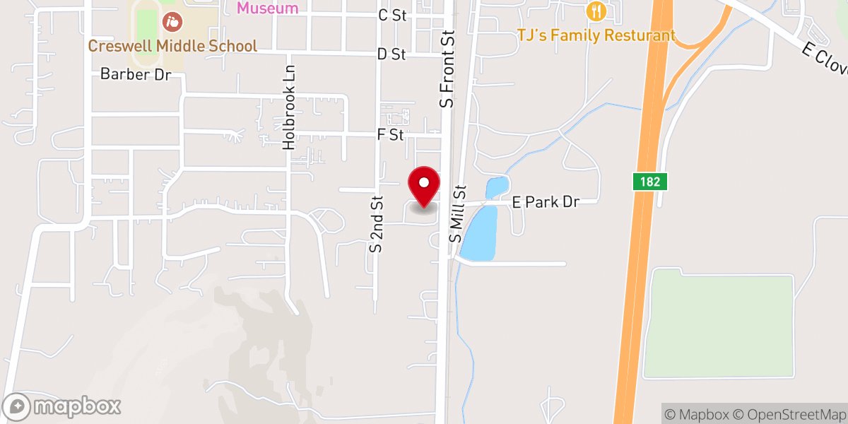 Map showing location of Creswell Christian Academy