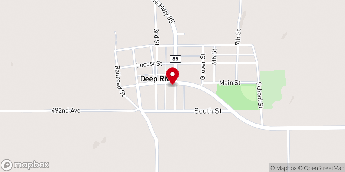 Map showing location of Deep River Christian Church
