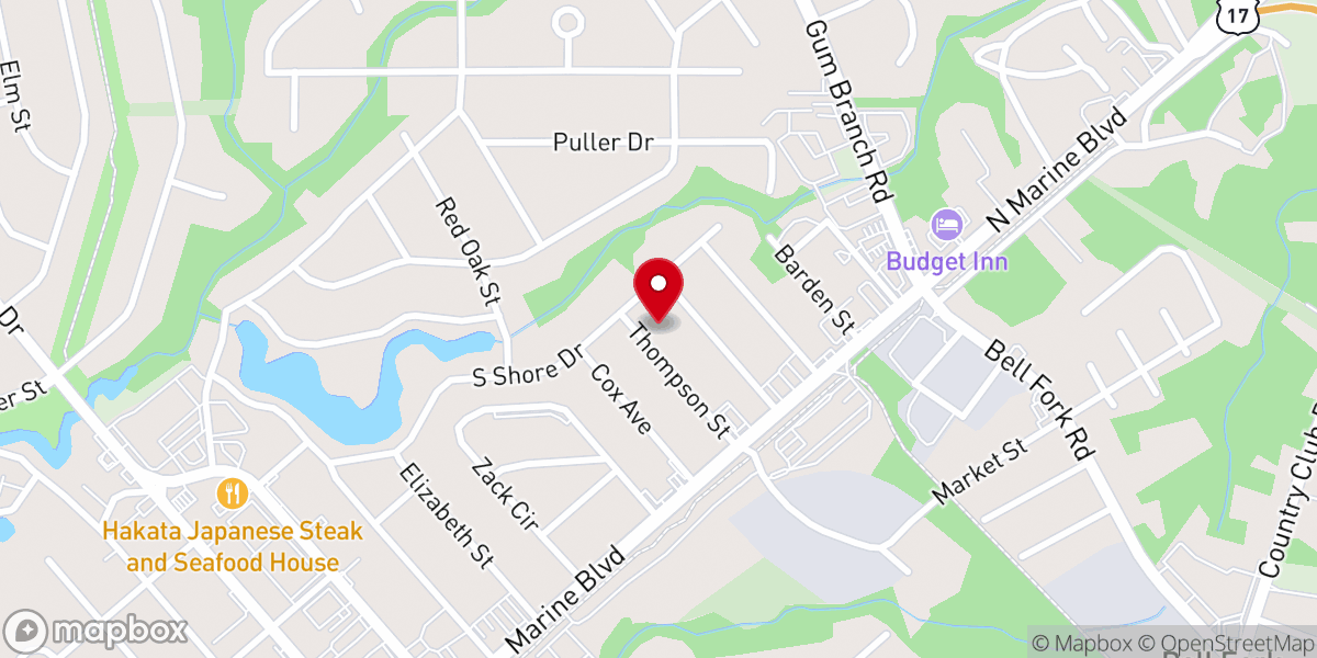 Map showing location of Calvary Baptist Church