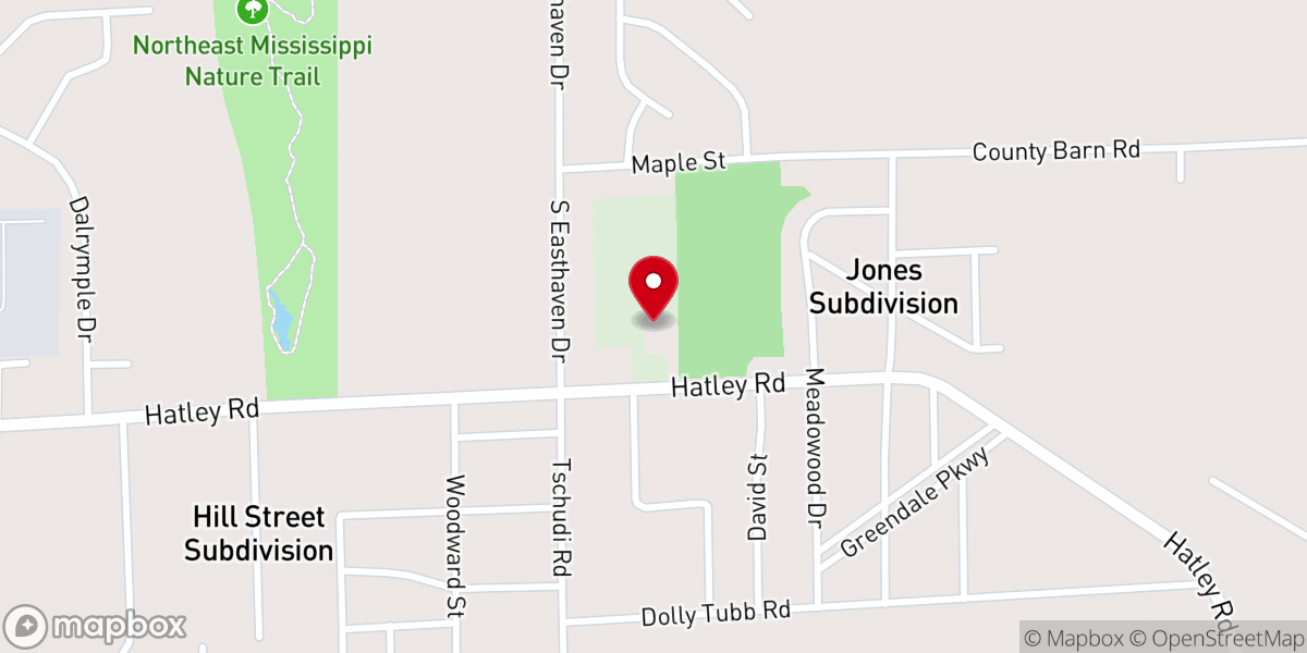Map showing location of Carter's Chapel Church