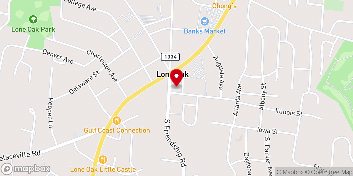 Map showing location of Friendship Baptist Church