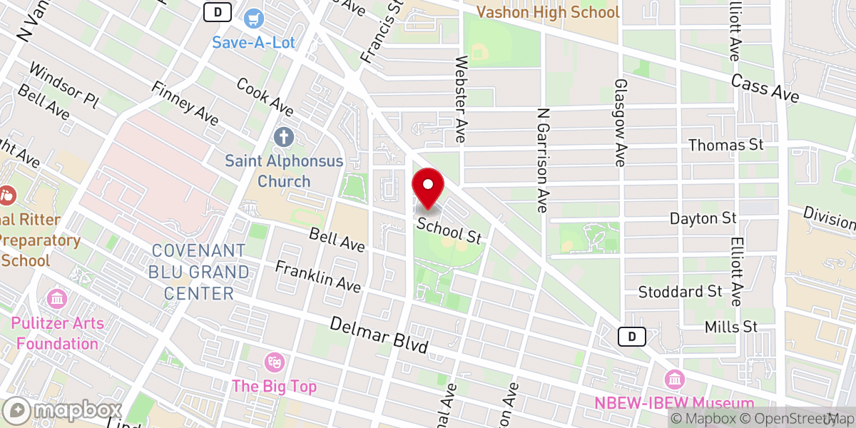 Map showing location of Leonard Baptist Church