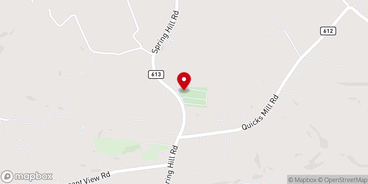 Map showing location of Pleasant View Church