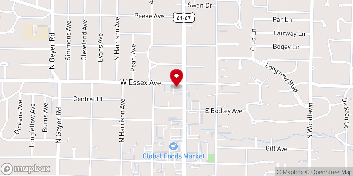 Map showing location of Kirkwood Road Christian Church