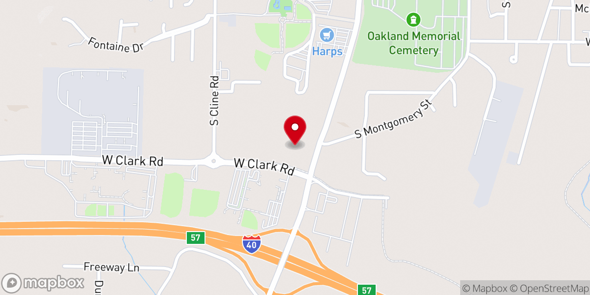 Map showing location of First Baptist Church