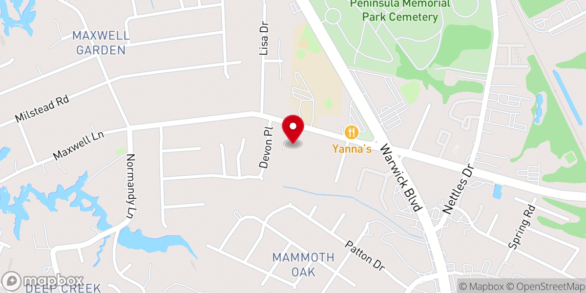 Map showing location of Olivet Christian Church