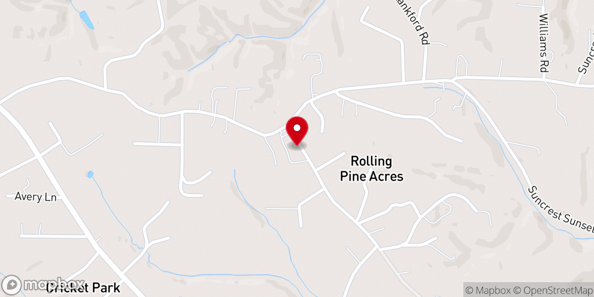 Map showing location of Welcome Home Baptist Church