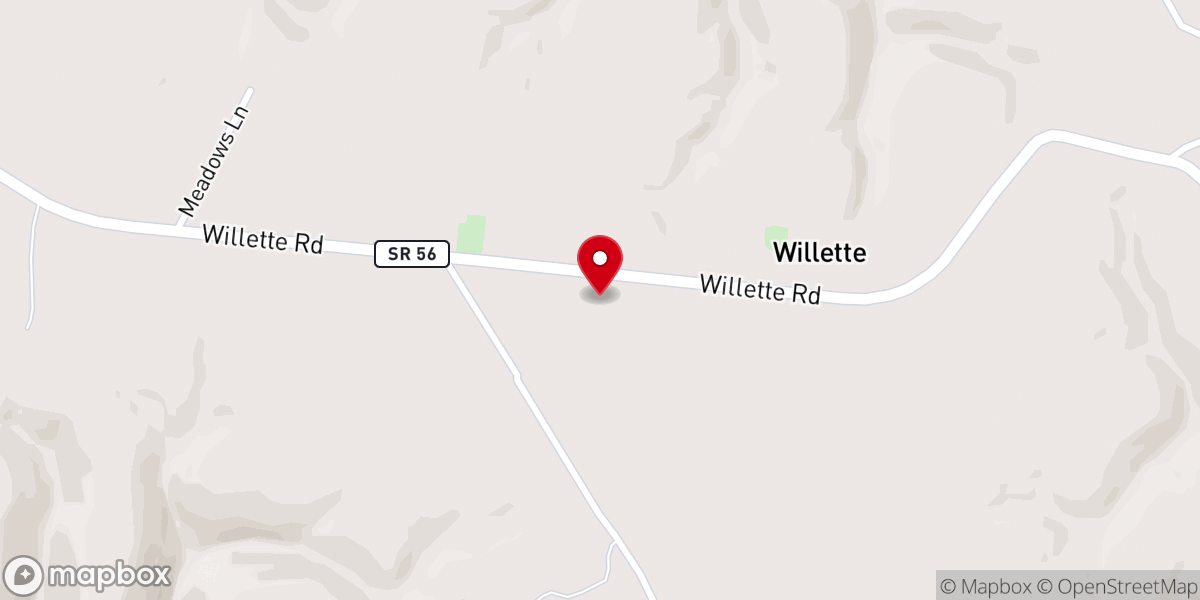 Map showing location of Willette Church of Christ