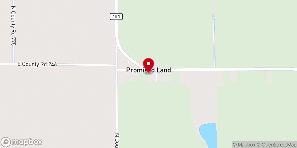 Map showing location of Promised Land United Methodist Church