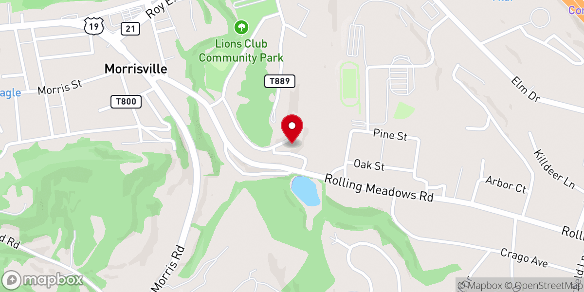 Map showing location of Oak View Methodist Church