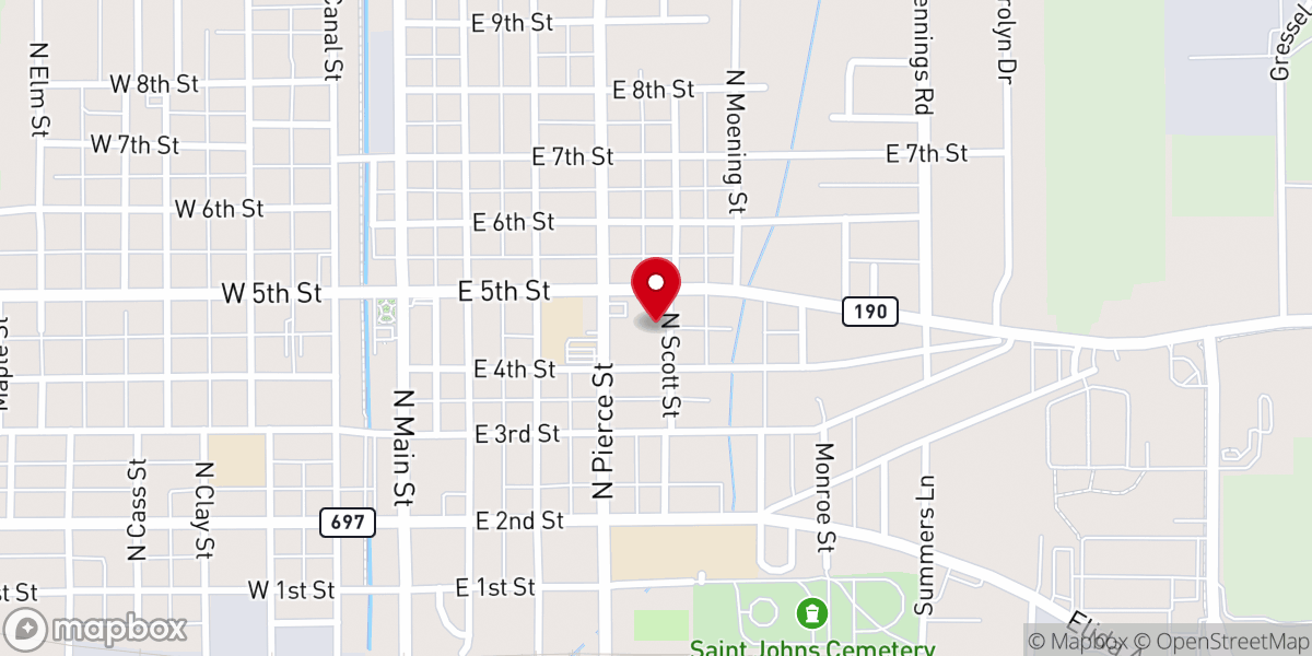 Map showing location of St Peter Evangel Lutheran Church