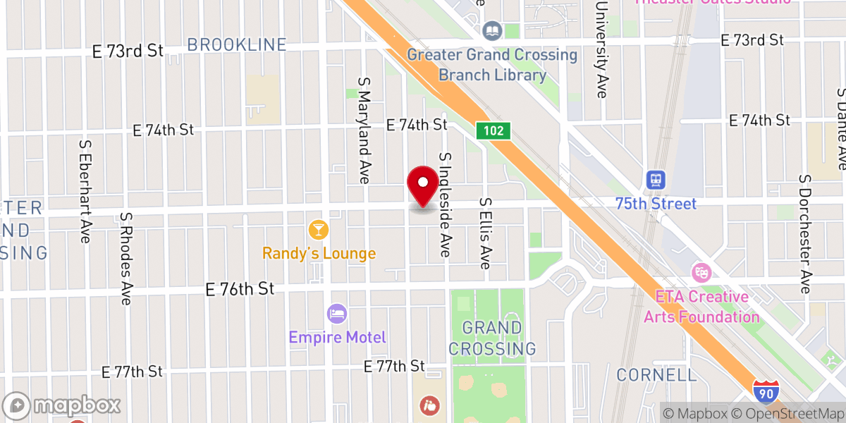 Map showing location of Holy Bethel Christian Church