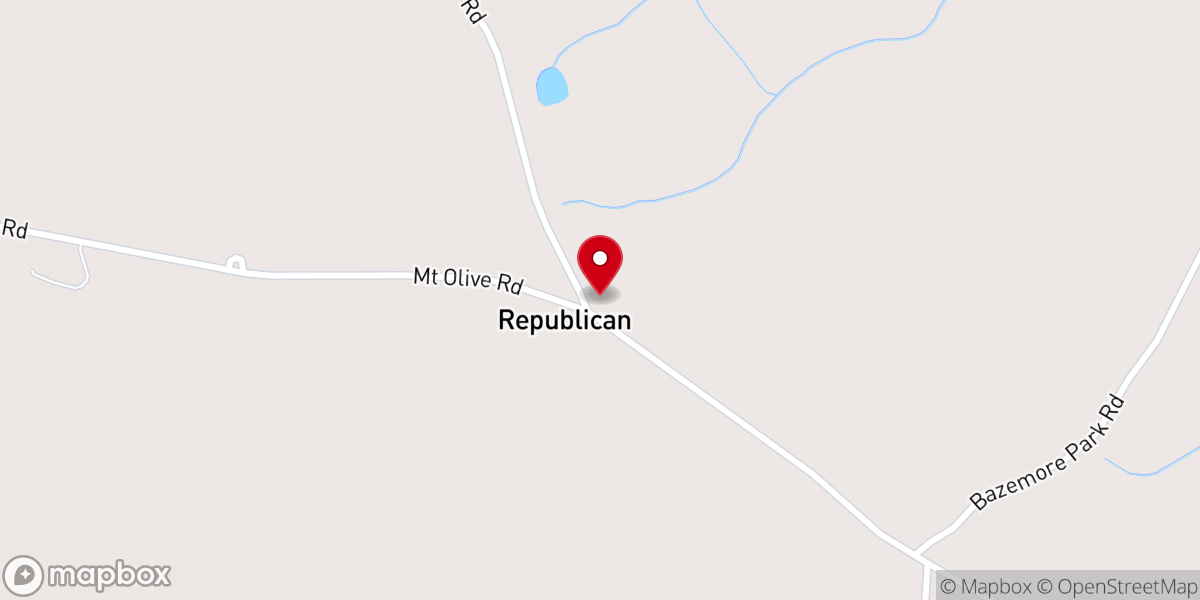 Map showing location of Republican Baptist Church