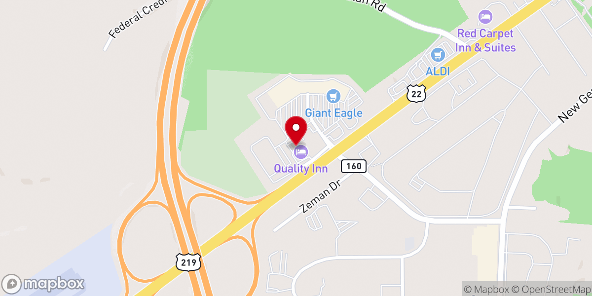 Map showing location of Comfort Inn Ebensburg