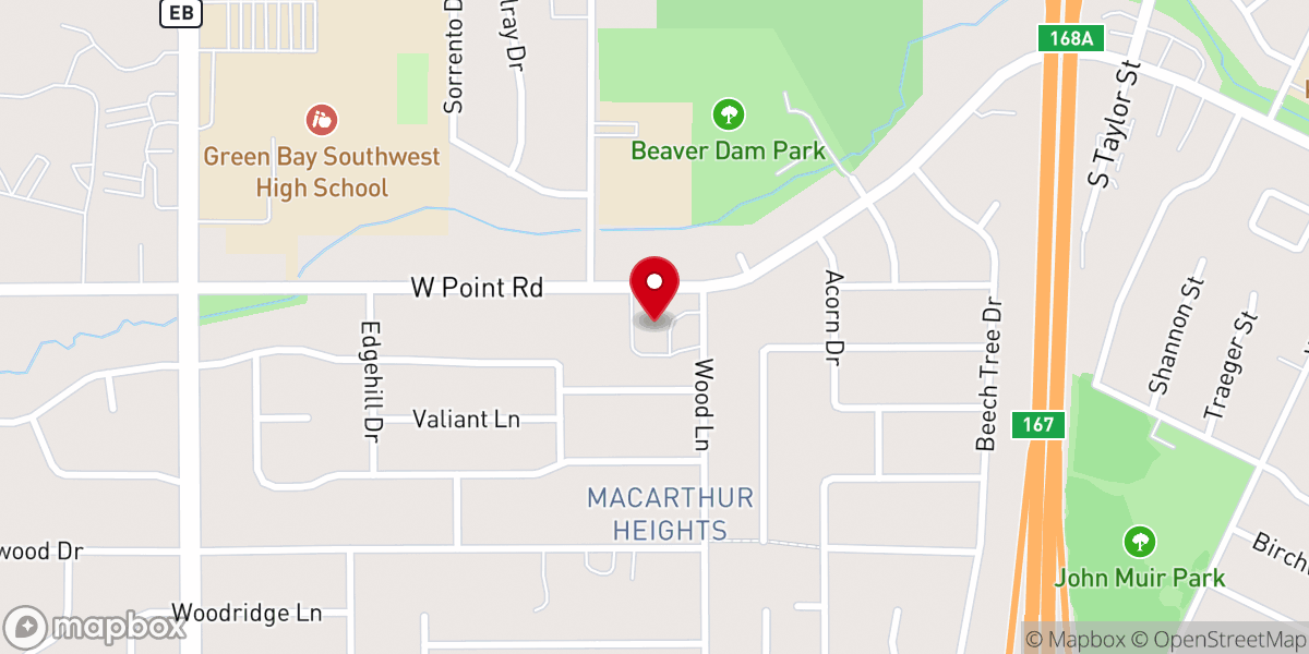 Map showing location of Bridge Point Church