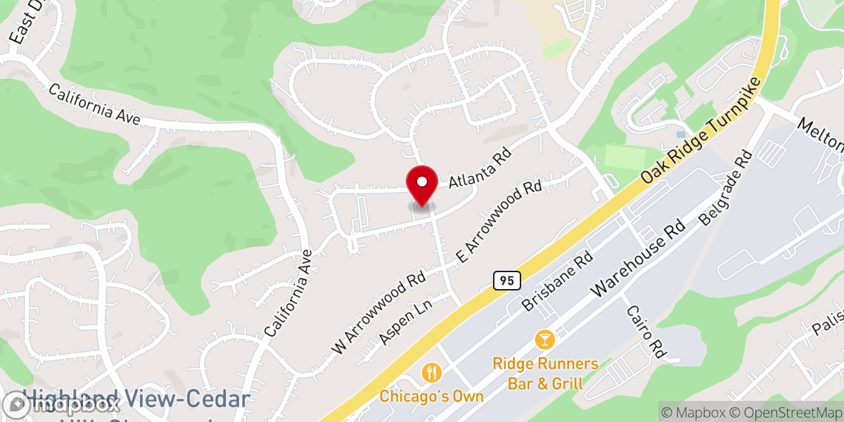 Map showing location of Faith Baptist Church