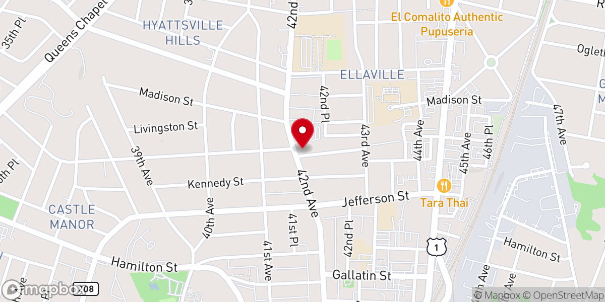Map showing location of First Baptist Church of Hyattsville