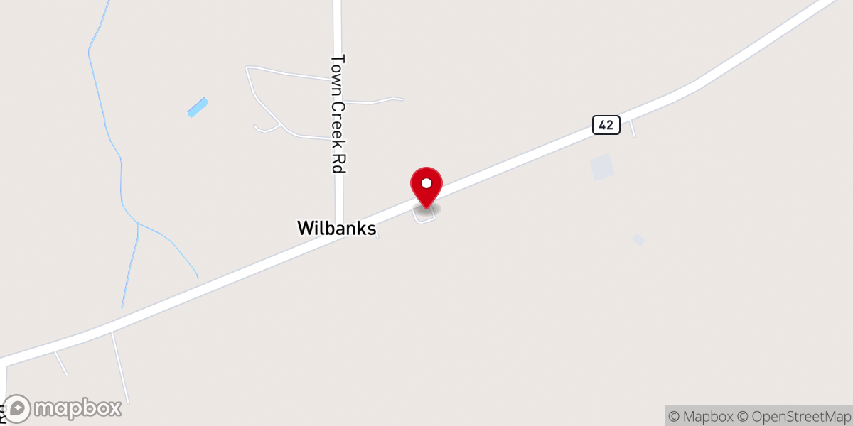 Map showing location of Wilbanks Christian Church - Disciples of Christ