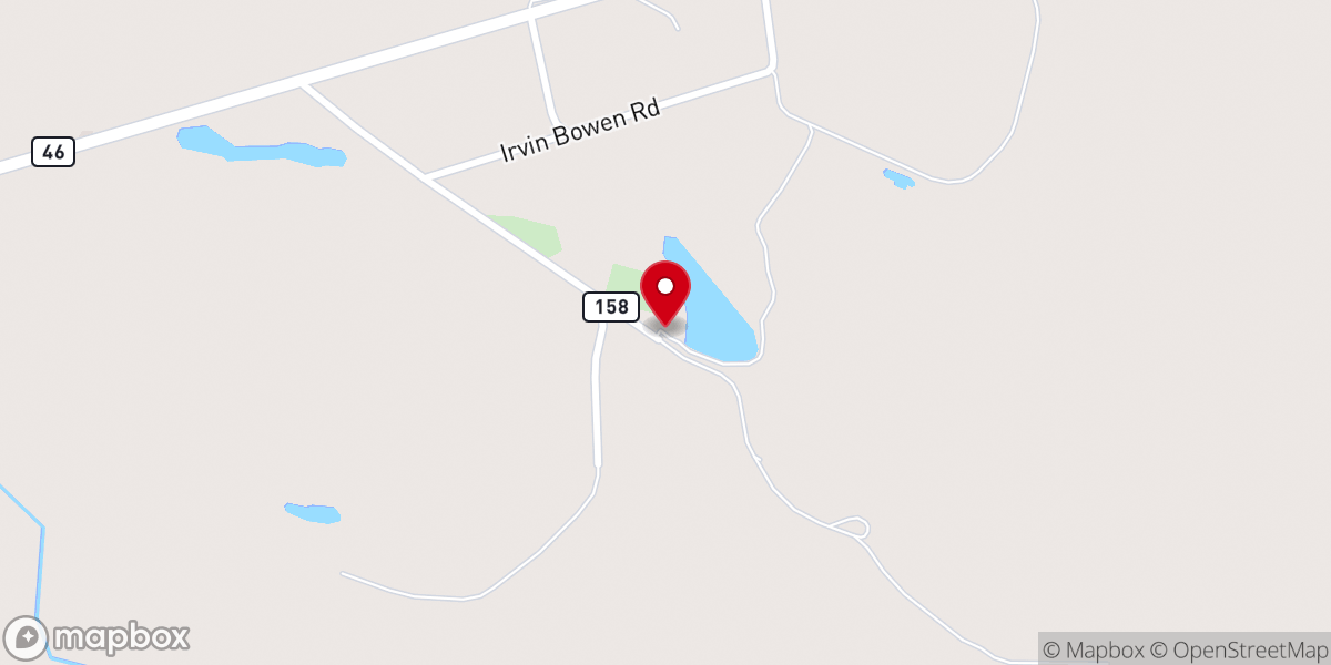 Map showing location of Sam's Creek Baptist Church
