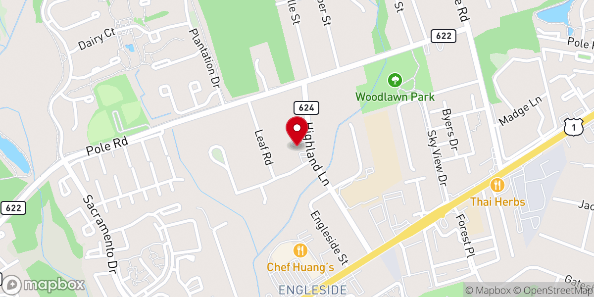 Map showing location of Engleside Baptist Church