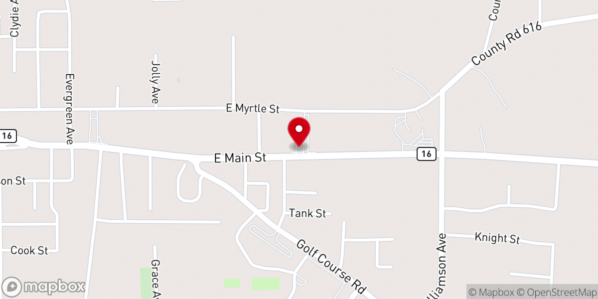 Map showing location of Church of Christ