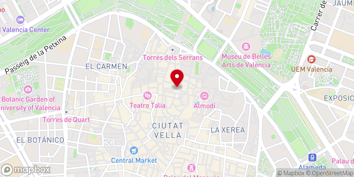 Map showing location of Real Convento de la Puridad y San Jaime