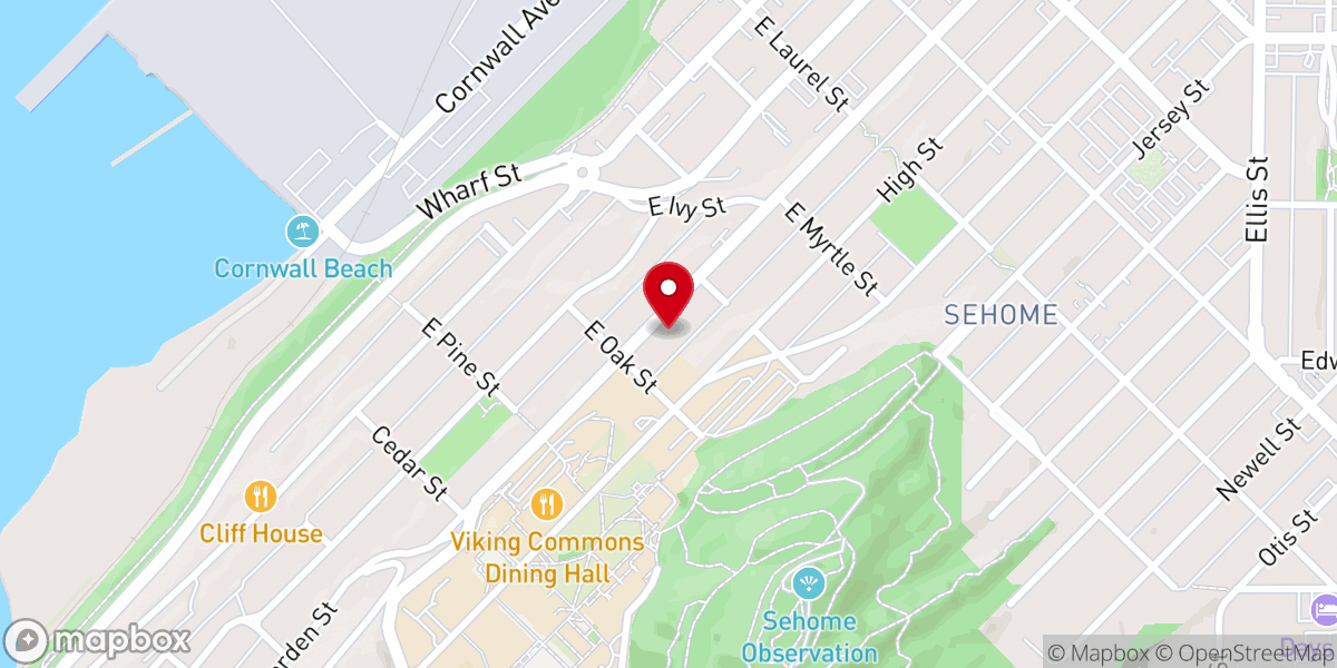 Map showing location of WWU Catholic Newman Center
