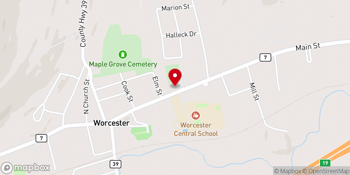Map showing location of St. Joseph Catholic Church