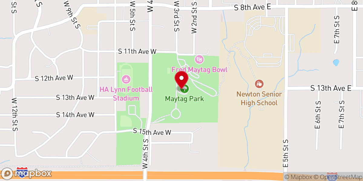 Map showing location of Maytag Park