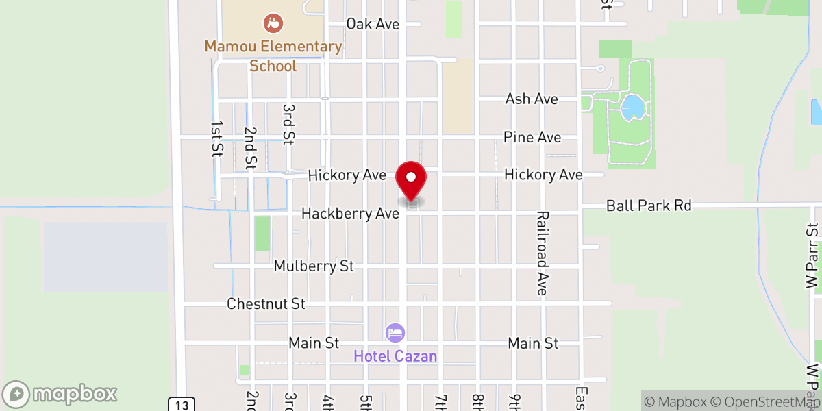 Map showing location of Mamou