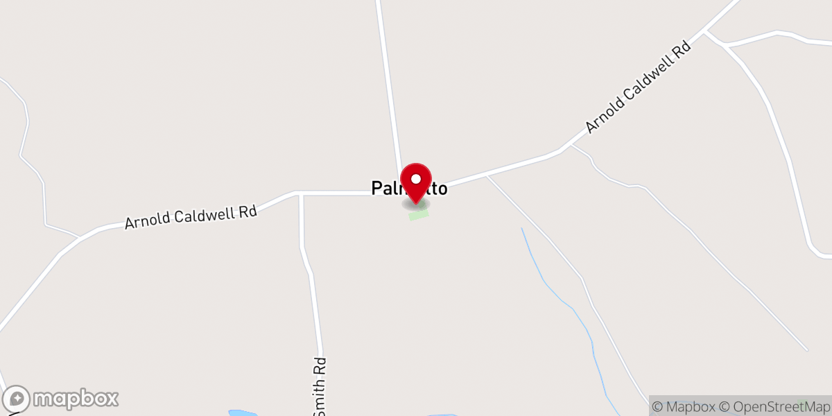 Map showing location of Palmetto Christian Church