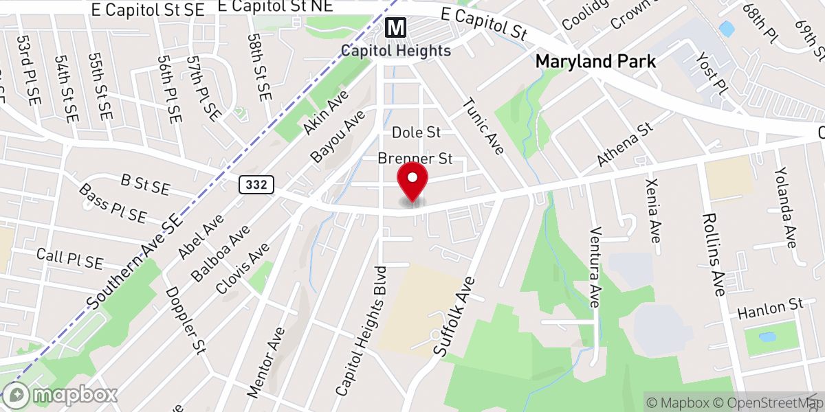Map showing location of Greater Beulah Baptist Church