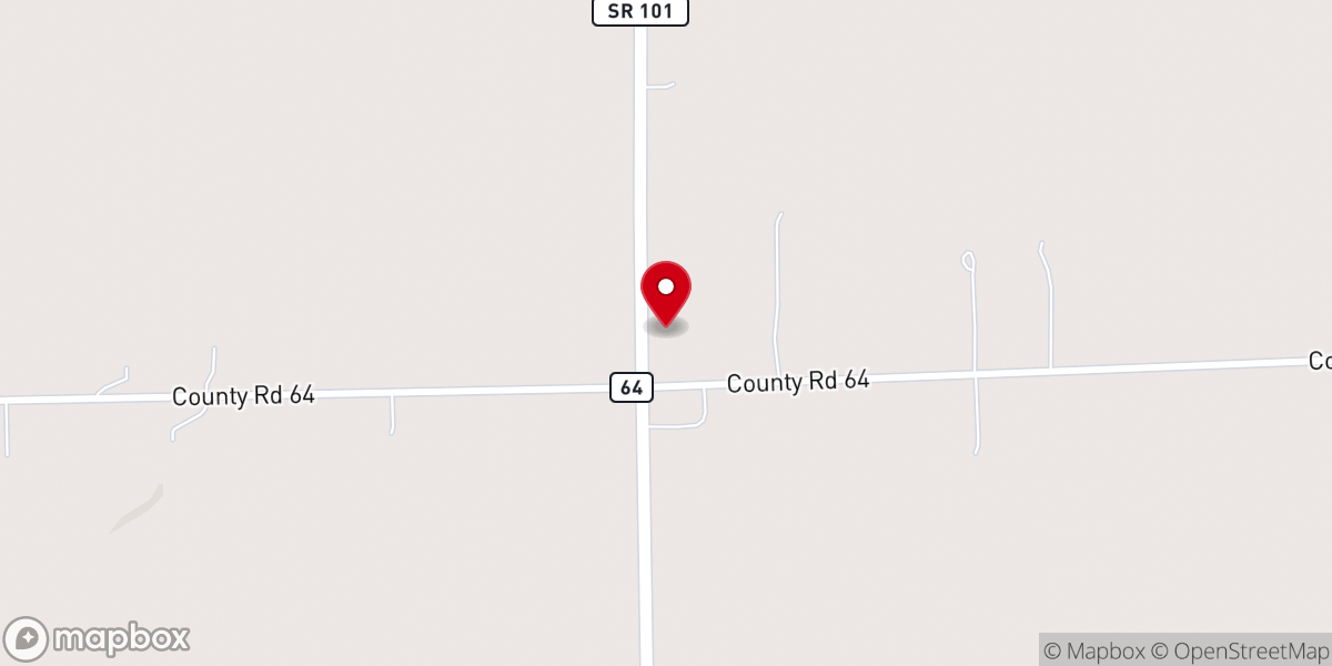 Map showing location of Coburn Corners Church