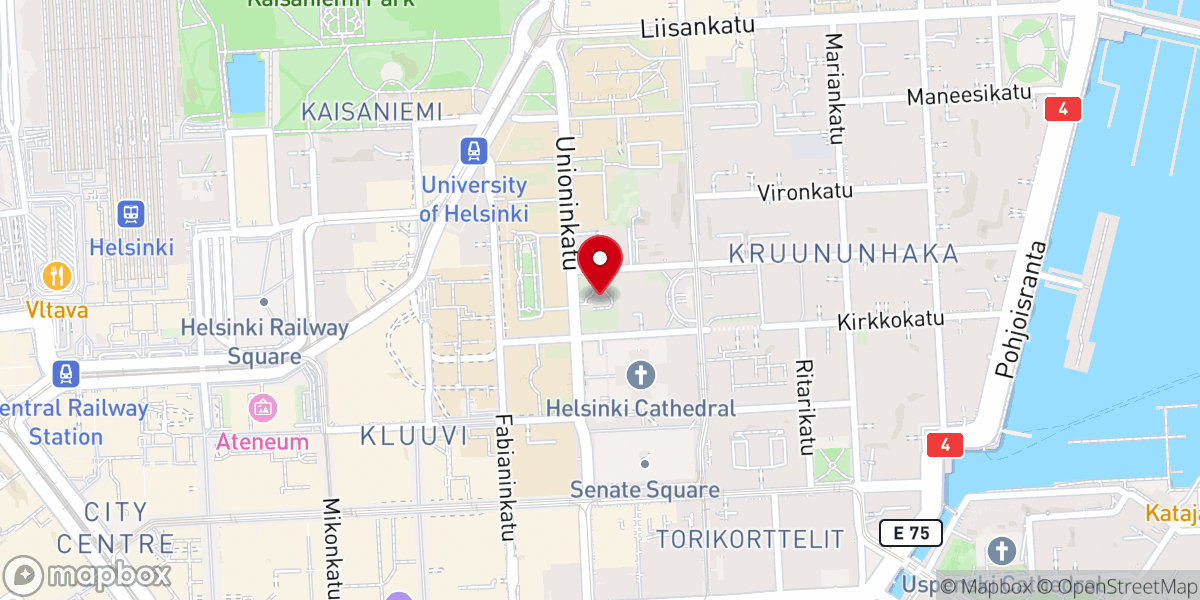 Map showing location of Pyhän Kolminaisuuden kirkko