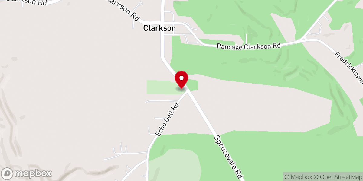 Map showing location of Clarkson Presbyterian Church