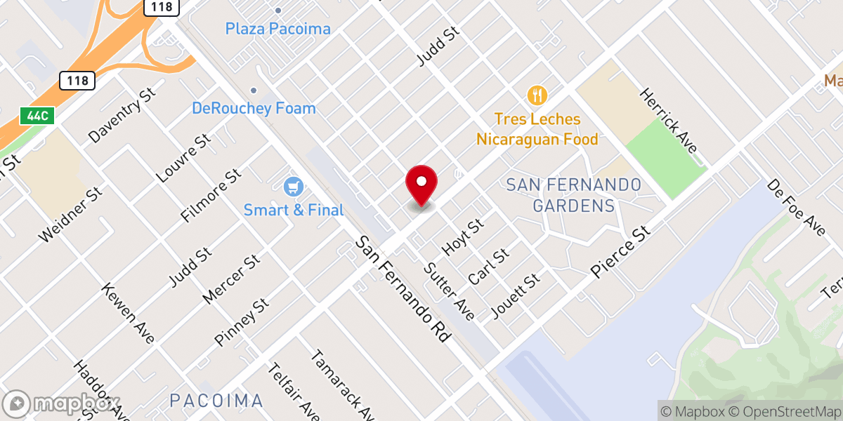 Map showing location of Iglesia Vida y Luz