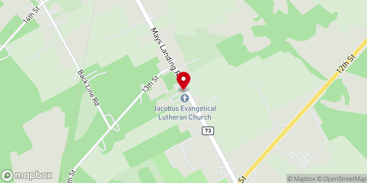 Map showing location of St. James Lutheran Church