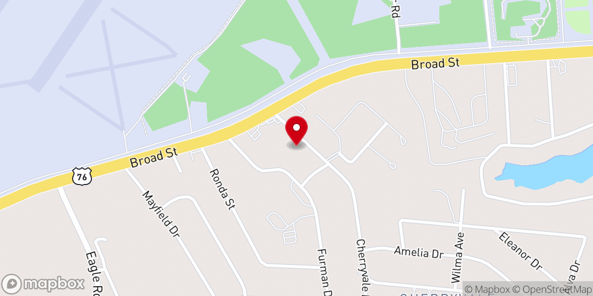 Map showing location of Cherryvale Baptist Church