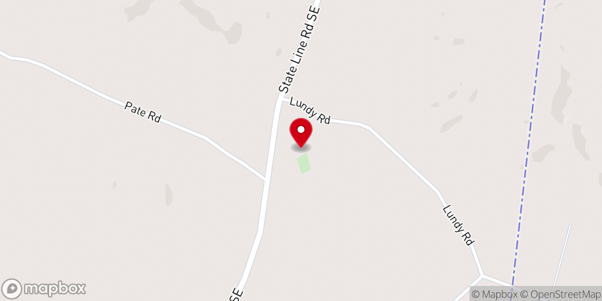 Map showing location of James Creek Primitive Baptist Church