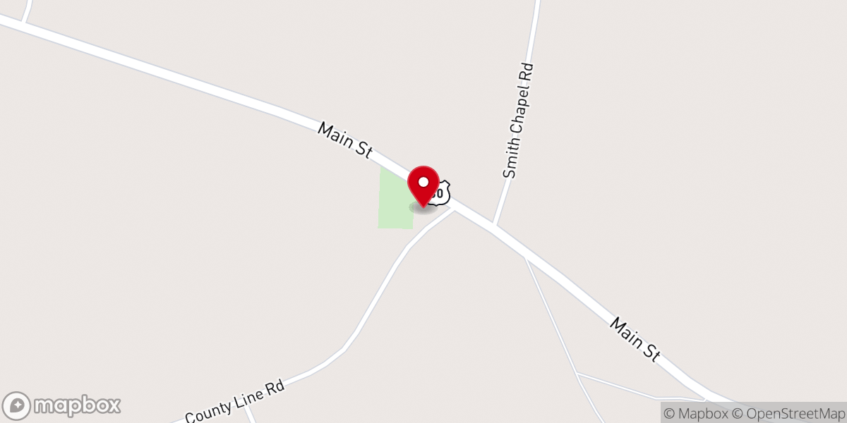 Map showing location of Poplar Springs United Methodist Church