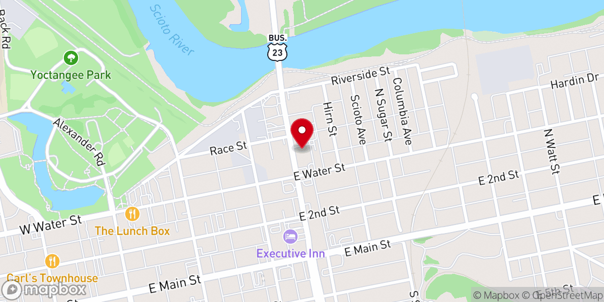 Map showing location of Bridge Street Church of Christ