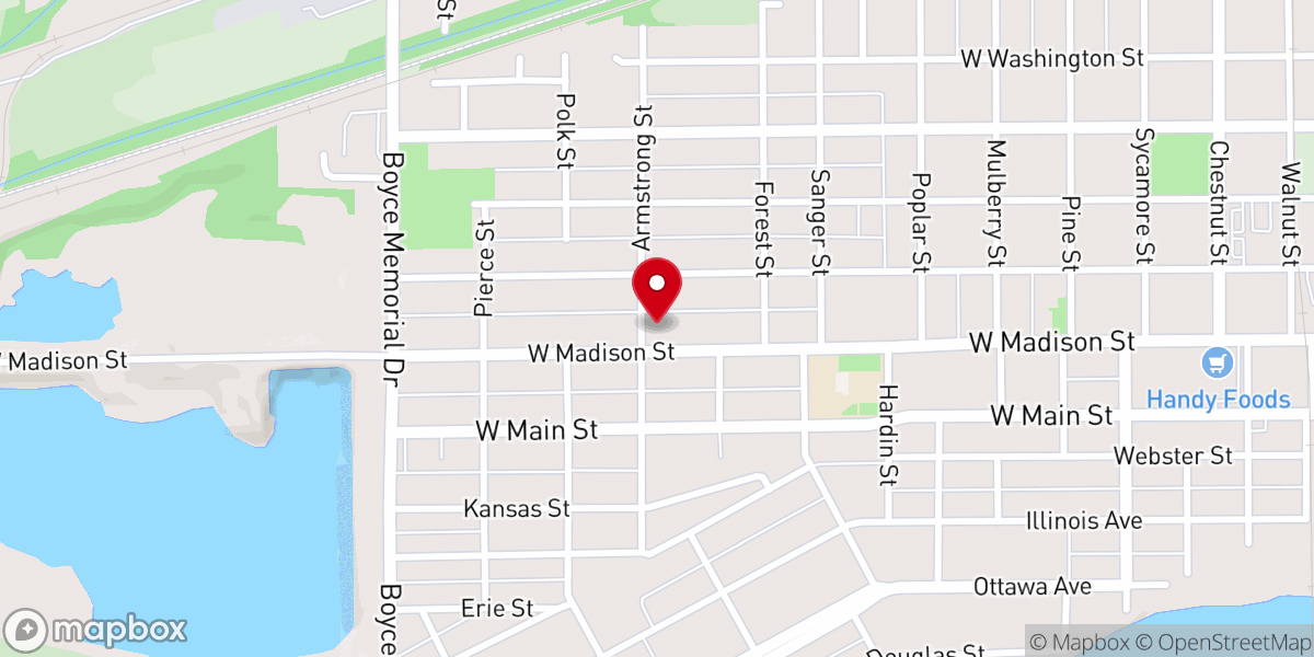 Map showing location of Pilgrim Holiness Church