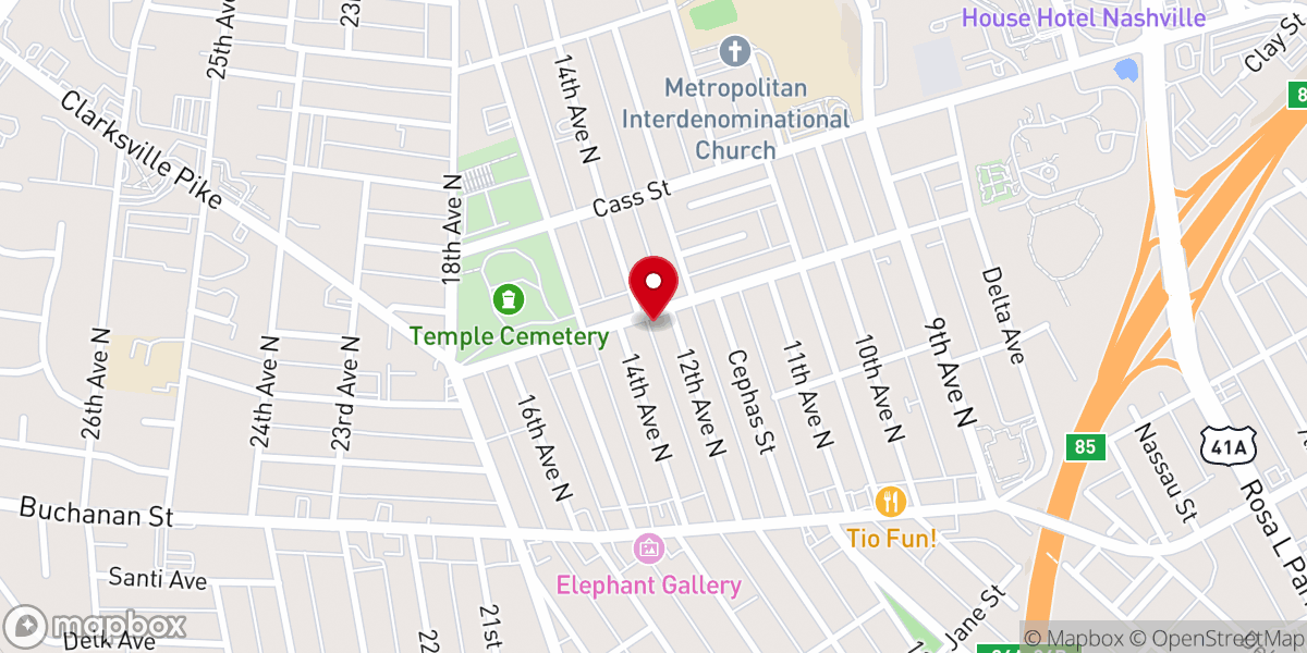 Map showing location of Pentecostal Tabernacle Church of God in Christ
