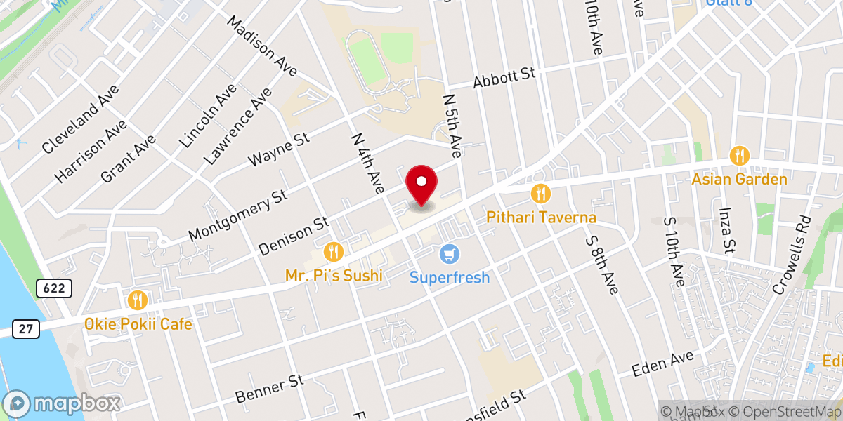 Map showing location of Congregation Ohav Emeth