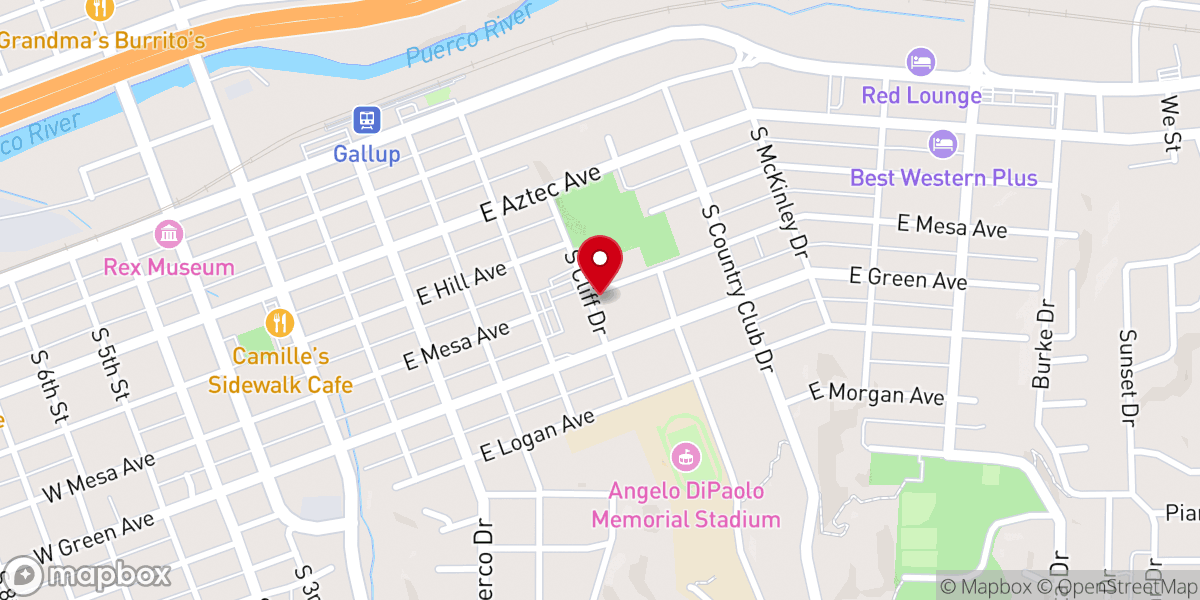 Map showing location of Gallup Christian Church