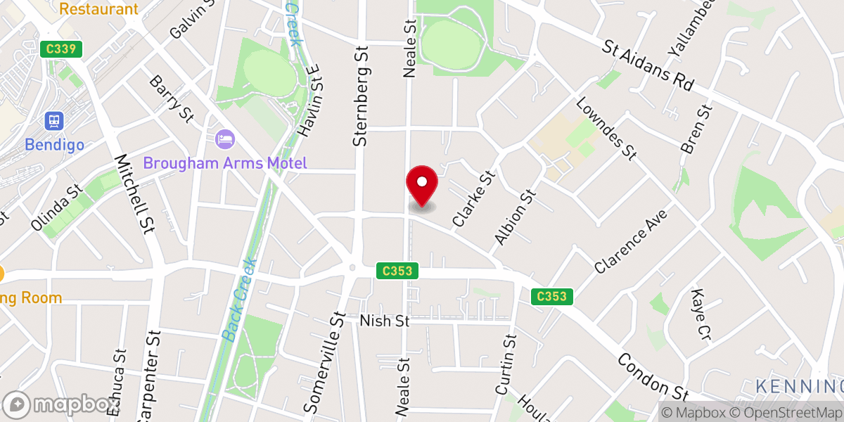 Map showing location of Weeroona Uniting Church Bendigo (Kennington Campus)