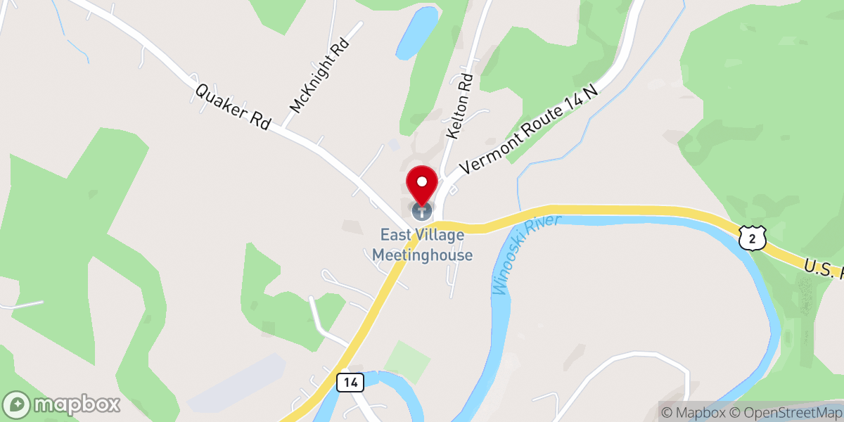 Map showing location of East Village Meeting House