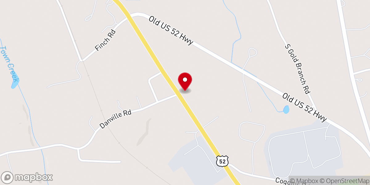 Map showing location of Parkers Grove Baptist Church