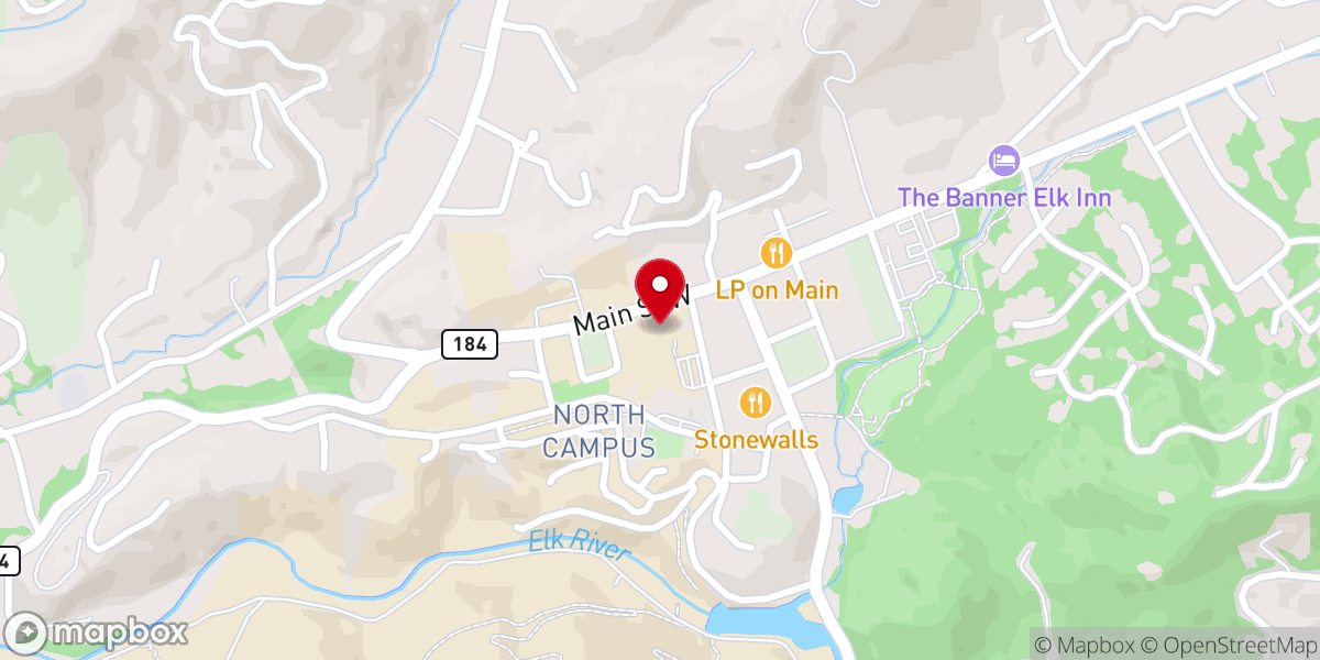 Map showing location of Lees-McRae College